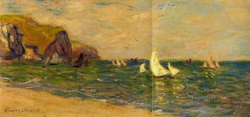  pour Oil Painting - Sailboats at Sea Pourville Claude Monet